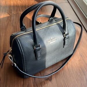 Kate Spade Black Textured 2-way Satchel bag, New other